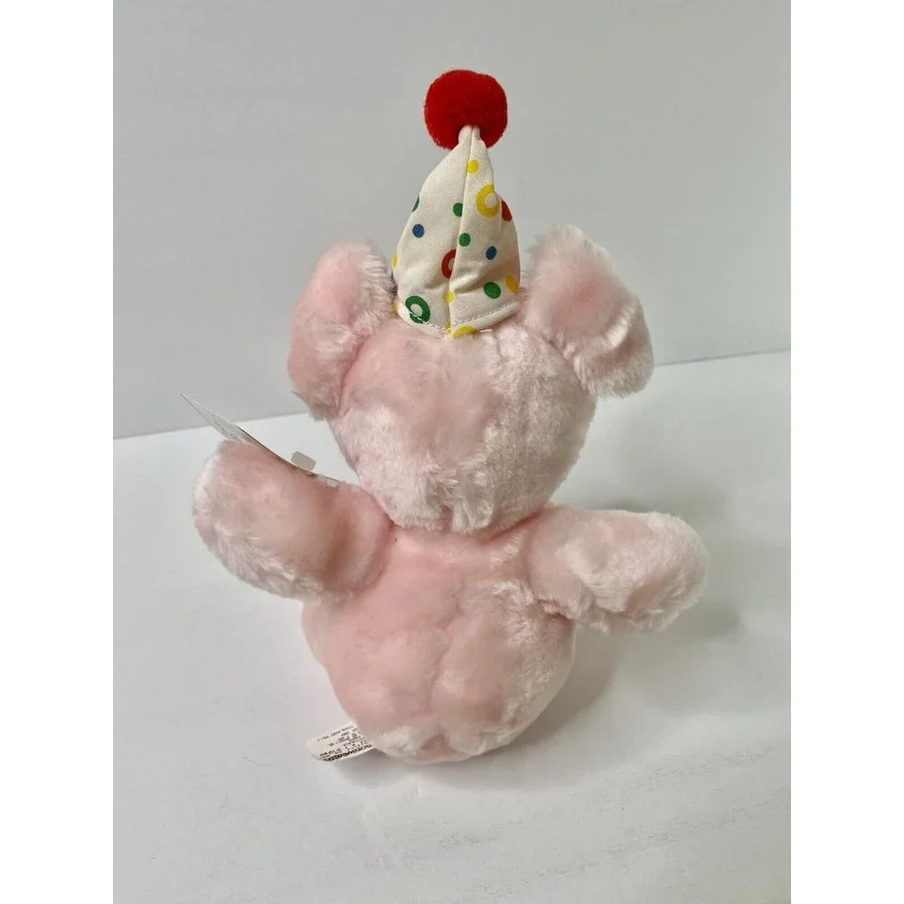 Commonwealth Pink Pig 8” Plush Party Hat 1990s Stuffed Animal Sweetheart Friends